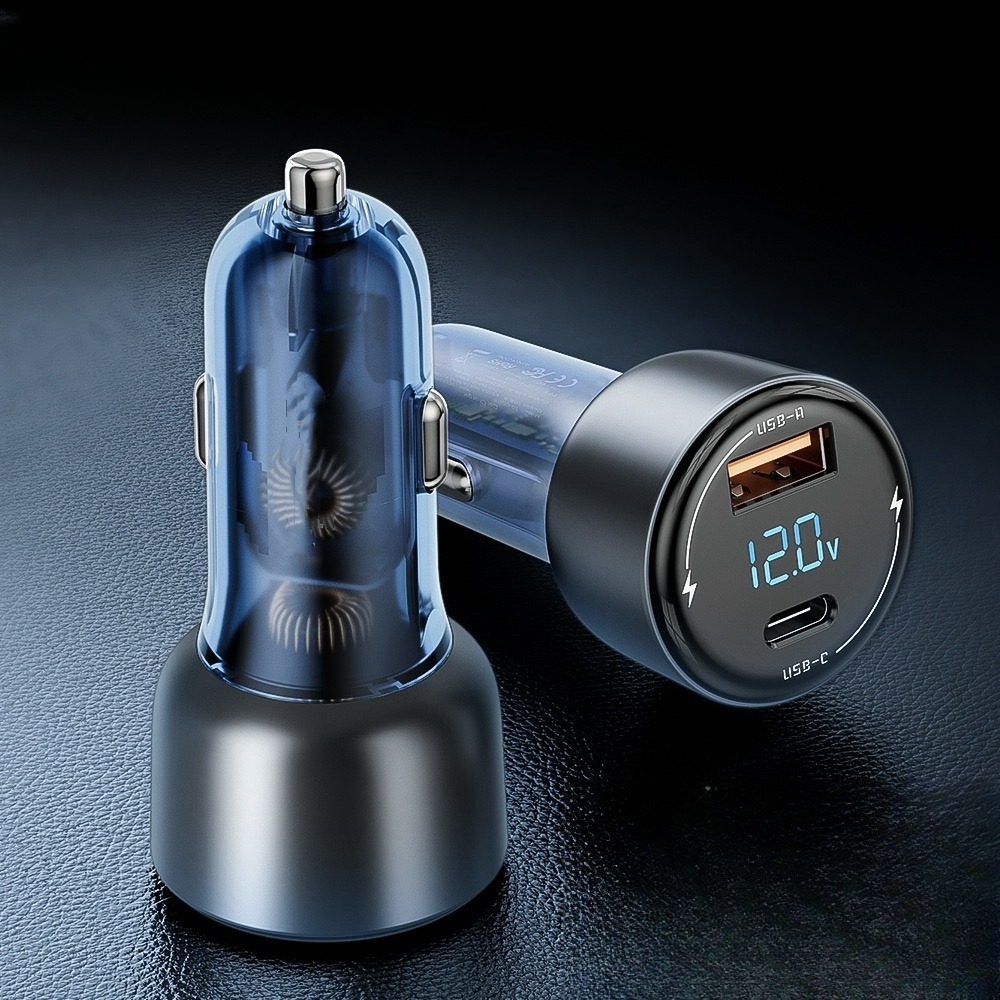 Carregador Veicular Turbo LED 38W Carregador USB e Tipo C -J3