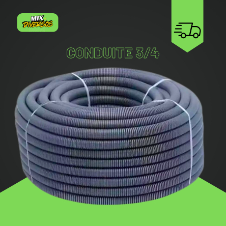 Conduite eletroduto reforcado 3/4 50metros cinza