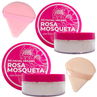 Kit 2 Pó Rosa Mosqueta Super Poderes + 2 Esponja Triangular em Oferta na Shopee