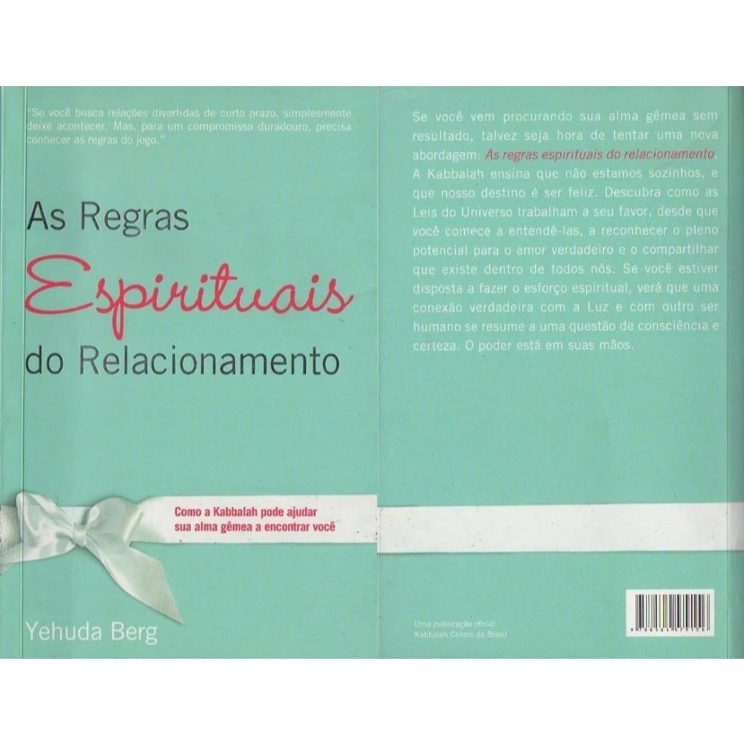 Livro As Regras Espirituais Do Relacionamento - Yehuda Berg