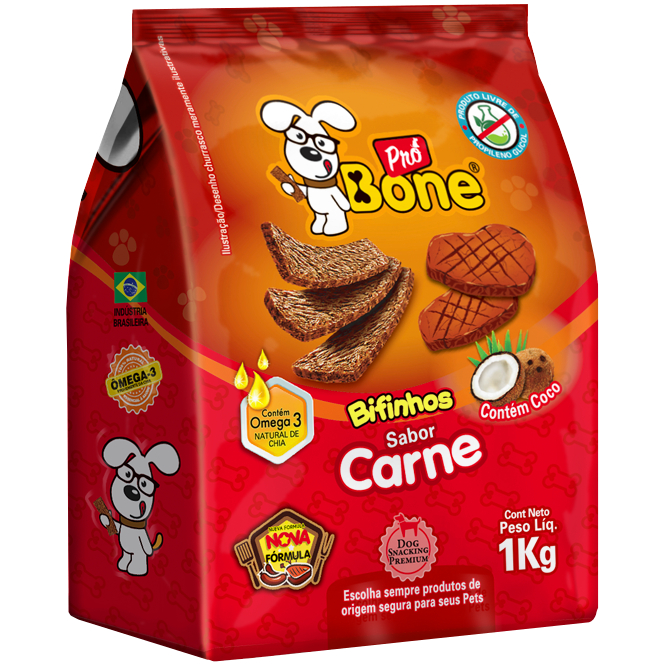 Bifinho Canino Pró Bone Sabor Carne Refil 1kg