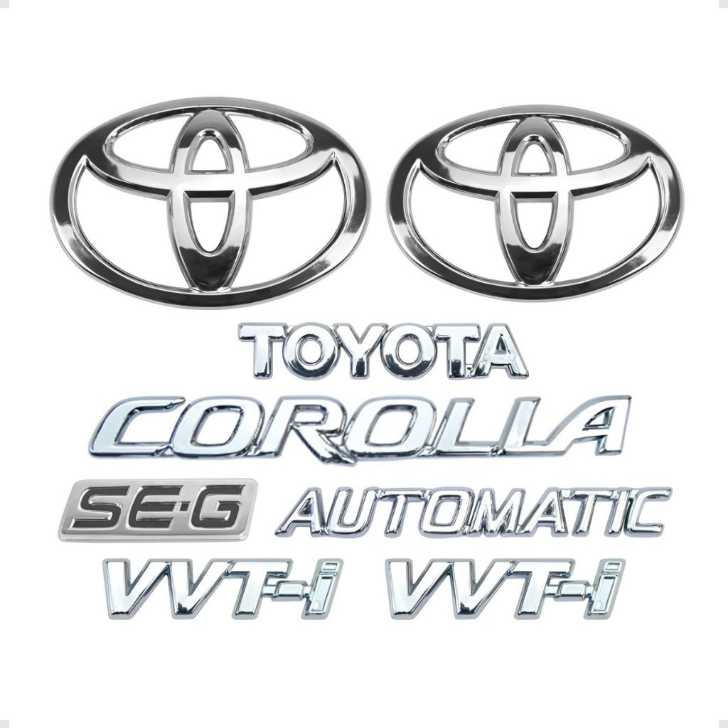 Emblemas Corolla Toyota Automatic Seg Vvt-i Logo Mala Traseiro e Logo Grade Dianteiro 2003 2004 2005 2006 2007 2008