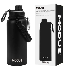 MODUS Garrafa De Água 1000ml De Aço Inoxidável Isolada Frio/calor Com Corda Portátil Esportiva Copo