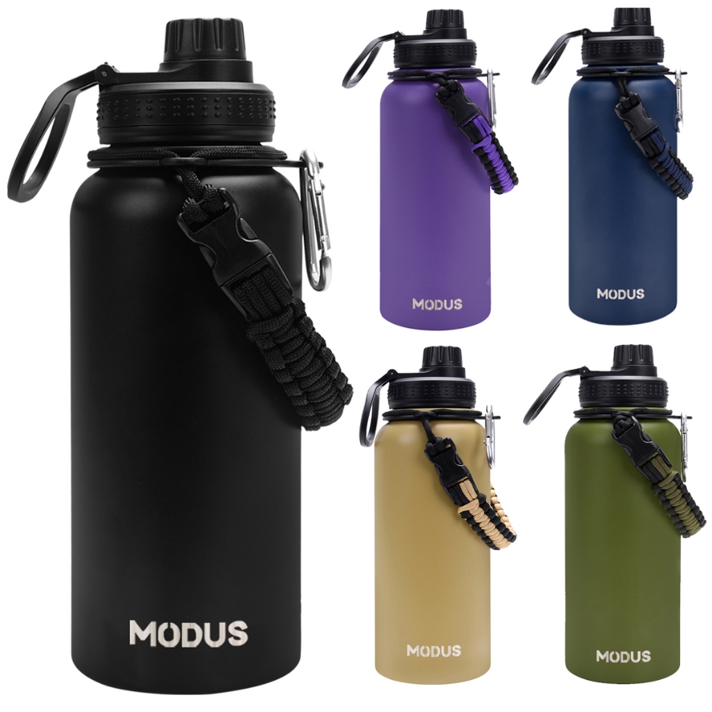 Garrafa Modus Térmica 1000ml Aço Inoxidável Com Alça Paracord Garrafa Térmica Café