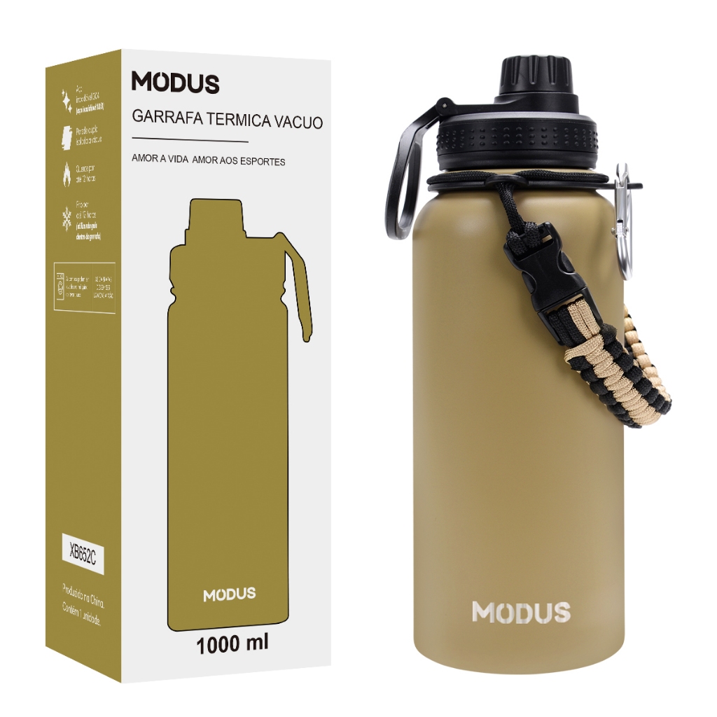 MODUS 1000ML Garrafa Térmica Com Isolamento A Vácuo Esportiva De 304 Aço Inoxidável em Oferta na Shopee