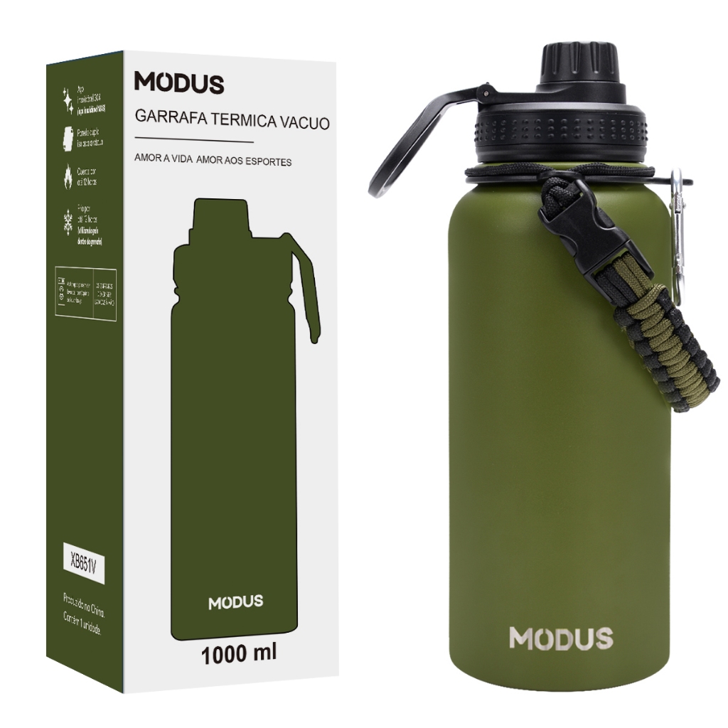 MODUS Garrafa Térmica Esportiva De Aço Inoxidável Com Isolamento A Vácuo De 1000ML em Oferta na Shopee