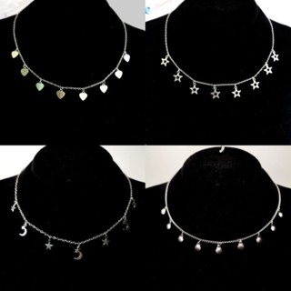 Colar feminino chocker estrela concha lua coração aço inoxidável Rf121 em Oferta na Shopee