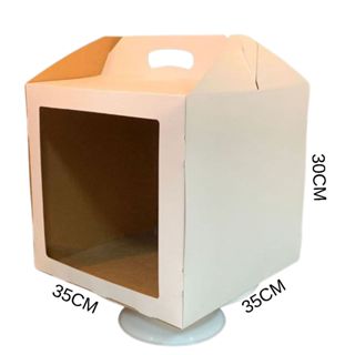 Caixa para bolo alto com alça e visor em acetato - 35X35X30 - 05 unidades em Oferta na Shopee
