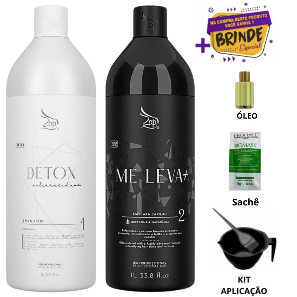 Zap Kit Me Leva+ Black (2x1L) Kit Aplicação + óleo + Sache
