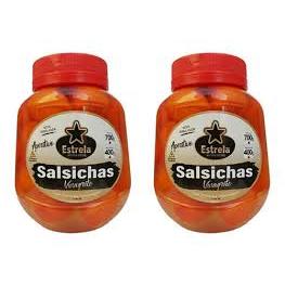 Kit 2 Potes Salsicha Vinagrete em Conserva 400g Drenado cada Pote Petisco Aperitivo Estrela