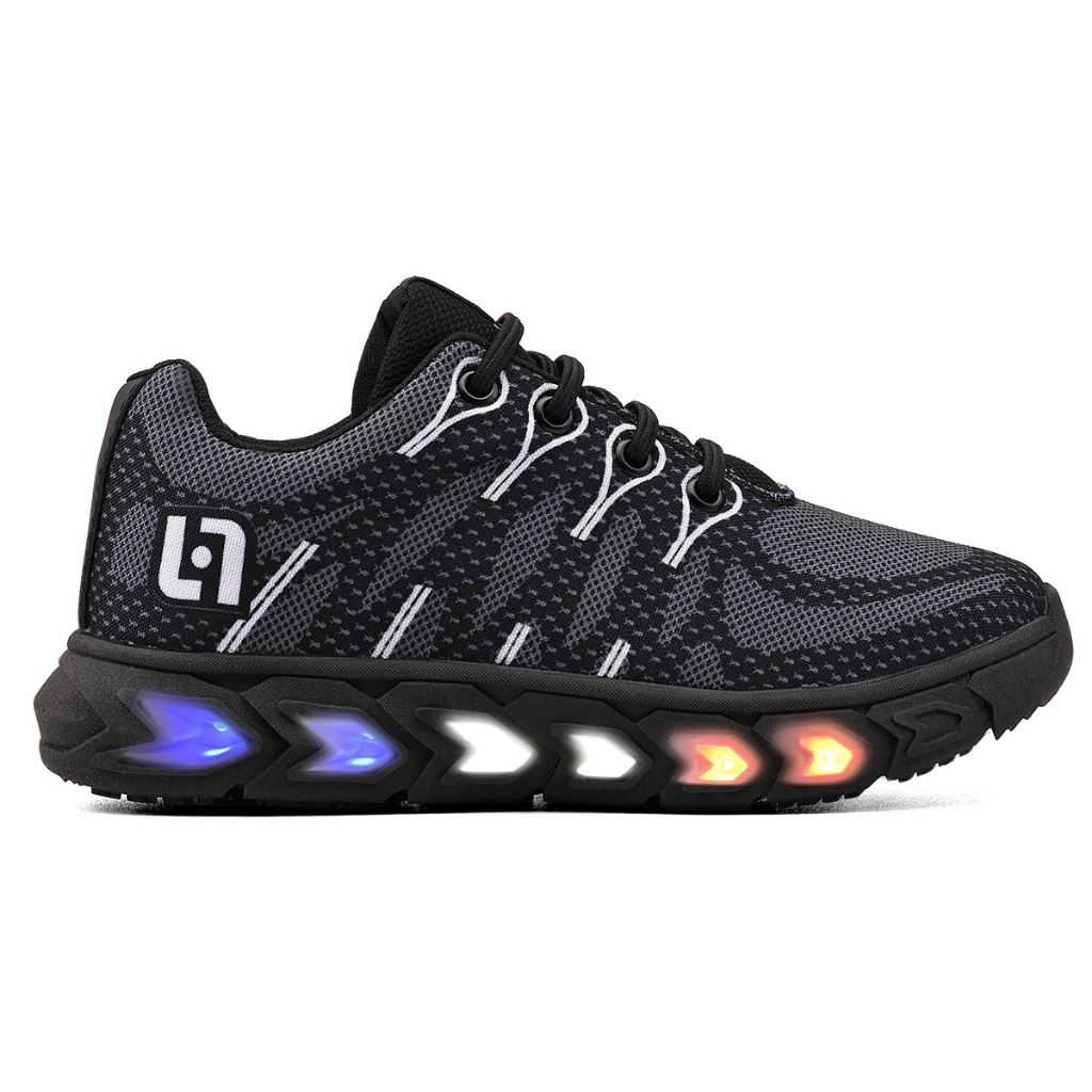 Tenis Infantil De Led Meninos Casual Preto Preto Com Luzes em Oferta na Shopee