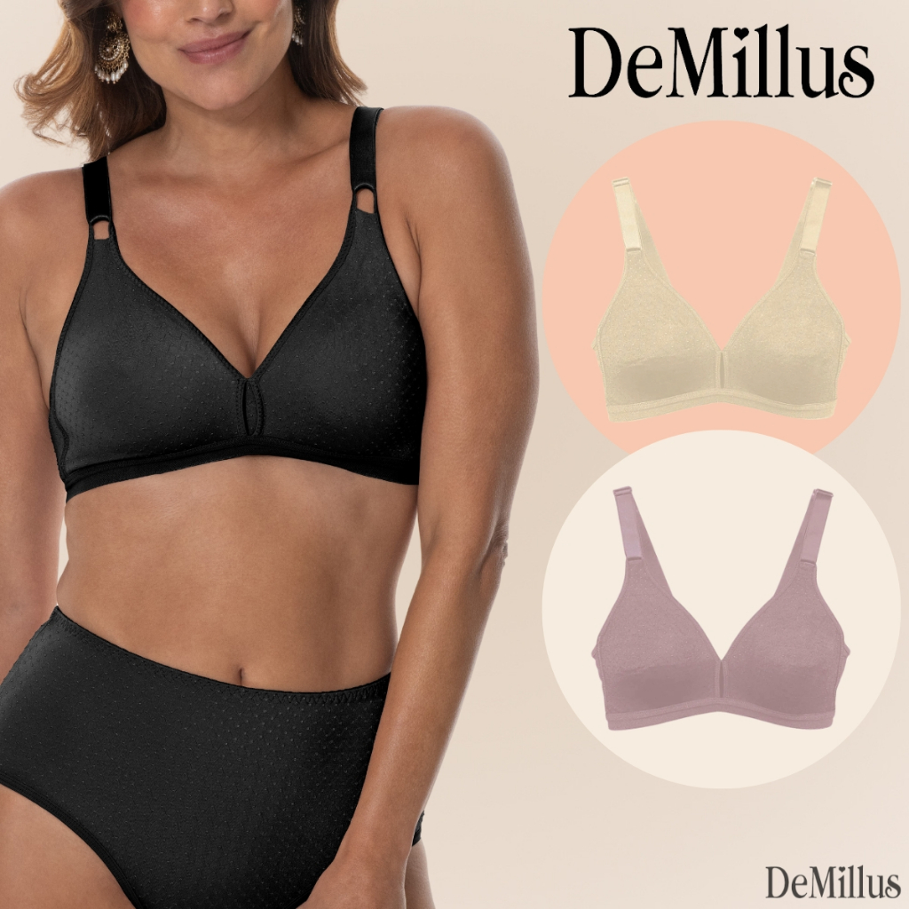 Sutiã Demillus Olimpo Poá de Alta Sustentação Sem Bojo Com Alças Largas e Ajustáveis Sem Aro Adulto - Women Clothes