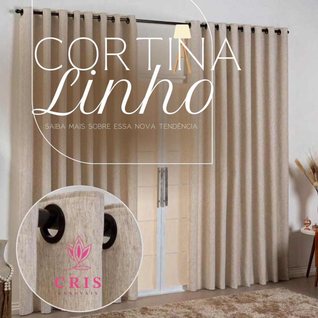 Cortina Luxo De Linho de 2 a 5 metros de largura. Sala Quarto Casa Decoração em Oferta na Shopee