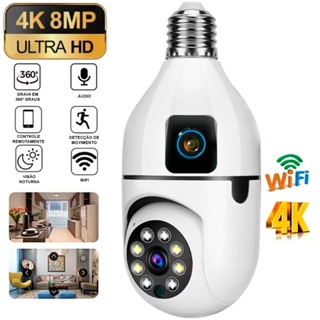 Câmeras de Segurança Wi-Fi Smart 360°: Modelos A8, A8-Yoosee, A8-ICSEE, Lâmpada e Lâmpada Dupla em Oferta na Shopee