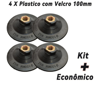 4 Unidades Suporte Prato de Plastico 100mm com Velcro Rosca M14 para Lixas Diamantadas Marmoraria em Oferta na Shopee