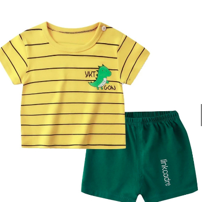 Roupas Infantis Roupas Infantis Roupas Infantis de Manga Curta, Roupas Domésticas 1 a 2 anos