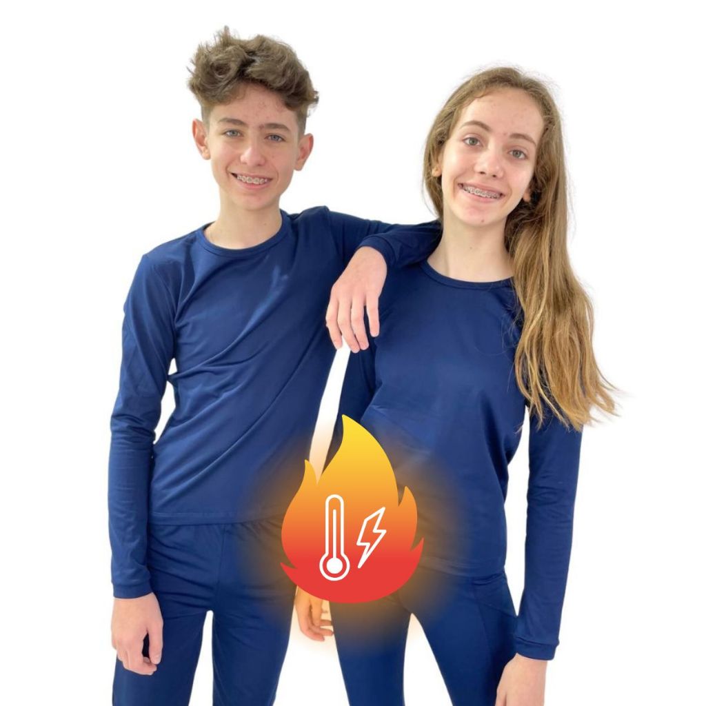 Blusa Calça Térmico Peluciado Segunda Pele Infantil Menino Menina Quentinho Inverno Básico Pettenati