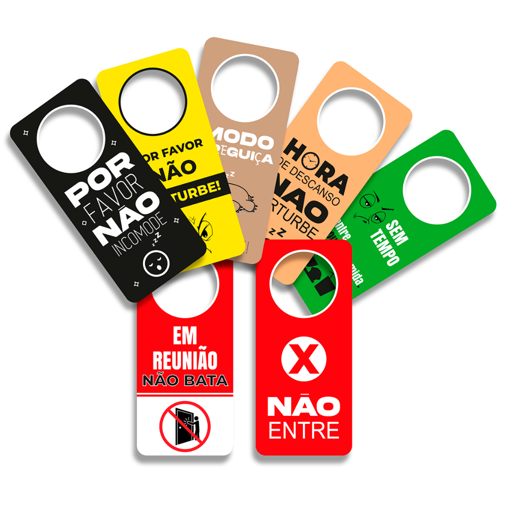 Placa Não Perturbe para Porta – Aviso de Maçaneta para Hotel, Escritório e Casa