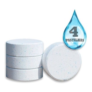 Kit 4 Unidades de Pastilhas De Cloro 200g Para Piscina multi ação Limpeza Completa em Oferta na Shopee