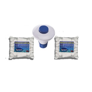 MINI DOSADOR+2Kg Pastilhas 20g consumo humano, piscinas em Oferta na Shopee