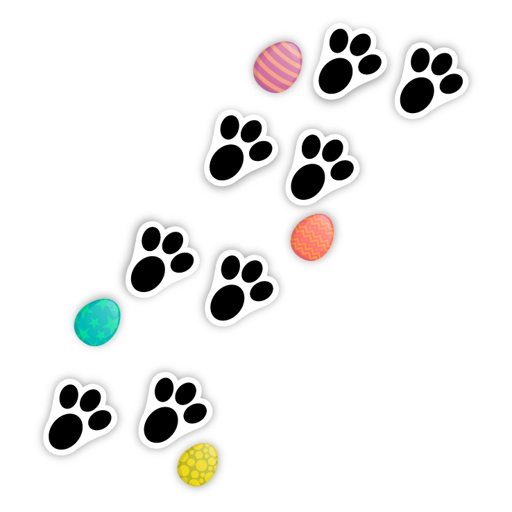 104 Adesivos Pegadas Patinhas De Coelho Para A Páscoa Feliz em Oferta na Shopee