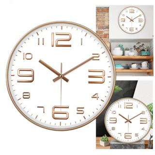 Relógio de Parede Moderno 20cm, Com Bateria Inclusa, Movimento Silencioso, Rosé Gold Cozinha, Quarto em Oferta na Shopee