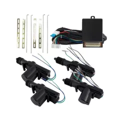 Kit Trava Elétrica 4 Portas Universal Modelo Espaguete KX3 K4P 5 fios e 2 fios Duplo Comando