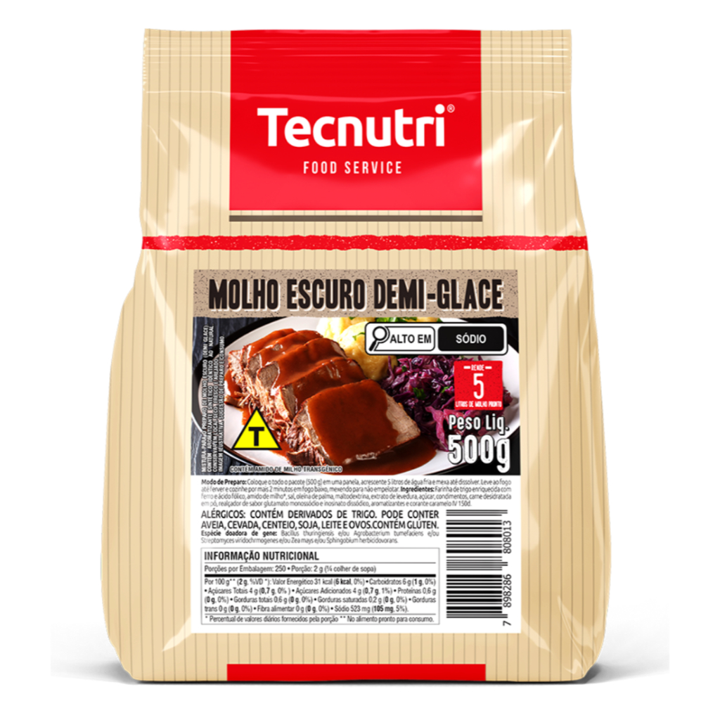 Molho Escuro Demi-Glace Base p/ Molho Madeira 500g 1 pacote em Oferta na Shopee