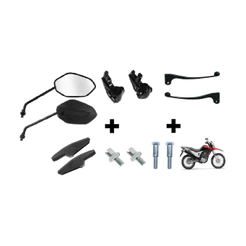 Par Mini Espelho Retrovisor Manete Manicoto Parafuso Regulador Capa Protetora Xlr 125 Bros Cbx 150 Aero Nx 200 Xr 200