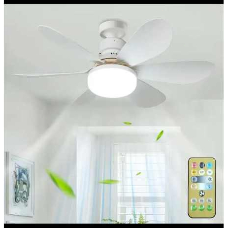 Ventilador de teto Com Luz para Pequenos Espaços (6 Hélices) Controle Remoto Bivolt LED 110V-220V