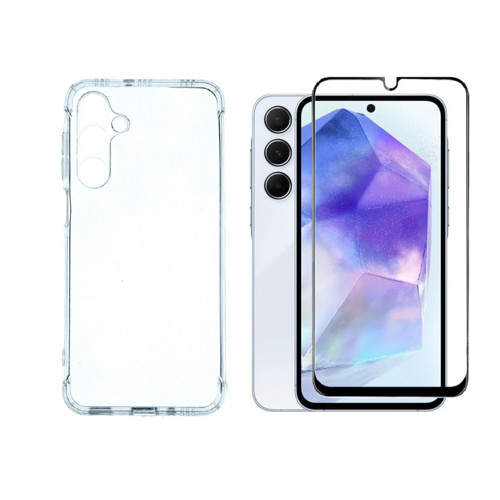 Para Samsung Galaxy A16 - Capinha Capa Anti Impacto Shock + Pelicula Protetora de Tela Vidro 3d