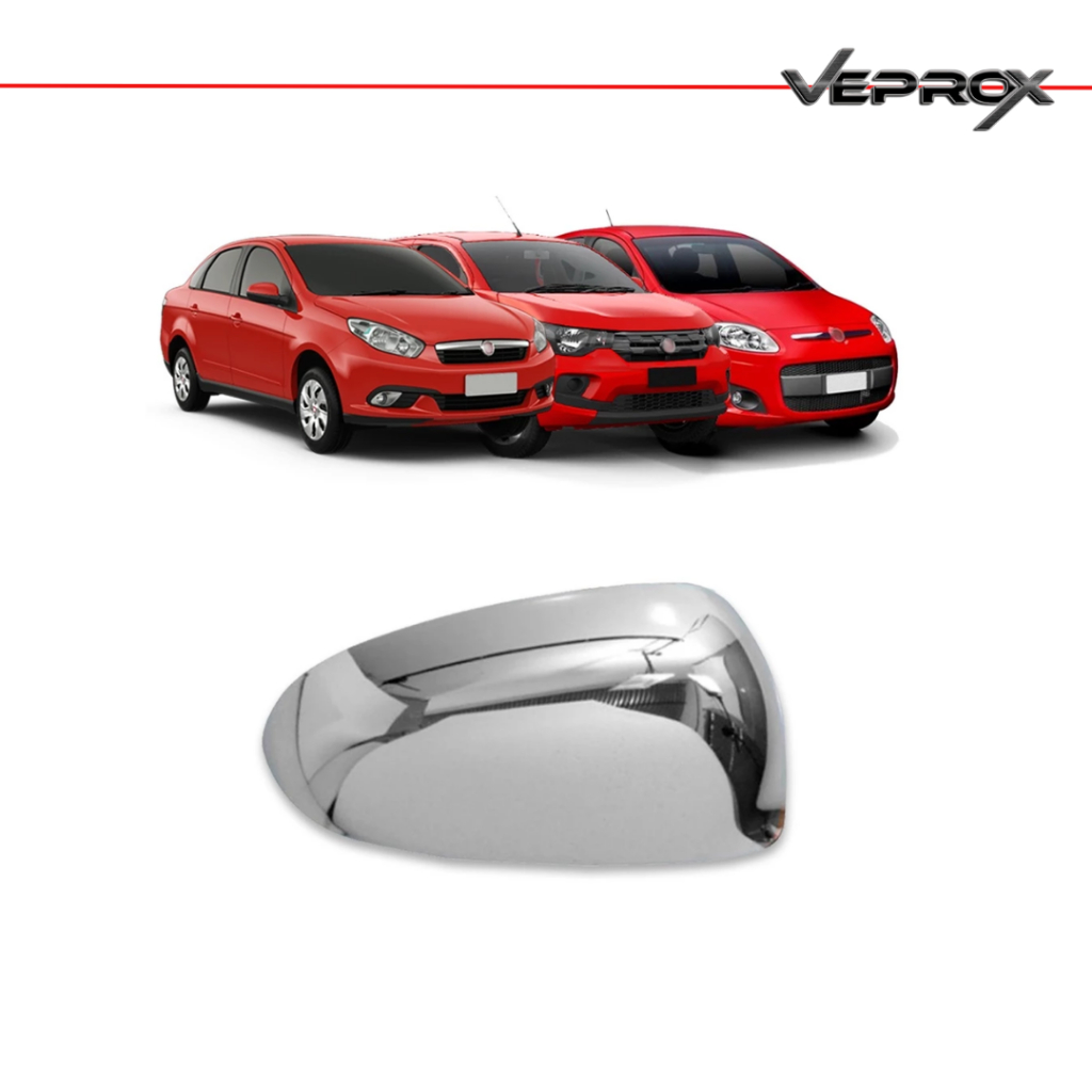 Aplique Cromado para Capa Retrovisor Grand Siena 2013 á 2021 Palio G5 2012 á 2018 Mobi 2016 á 2021