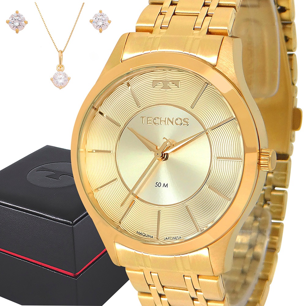 Relógio Technos Feminino Dourado Prova d'água com 1 ano de garantia original