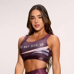 Top Fitness Suplex Estampado Básico Roxo Do Not Give Up Lot Fitness