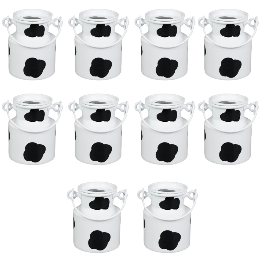 KIT 10 Leiteiras de Alumínio com Mancha Vaca 1L em Oferta na Shopee
