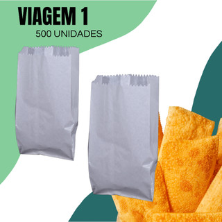 SACO PAPEL BRANCO MONO VIAGEM 1 COM 500 UNIDADES 20X13CM , PARA SALGADOS, PASTEL PEQUENO