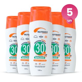 Kit 5 Protetor Solar 30 FPS Repelente Profissional Nutriex 120ml em Oferta na Shopee