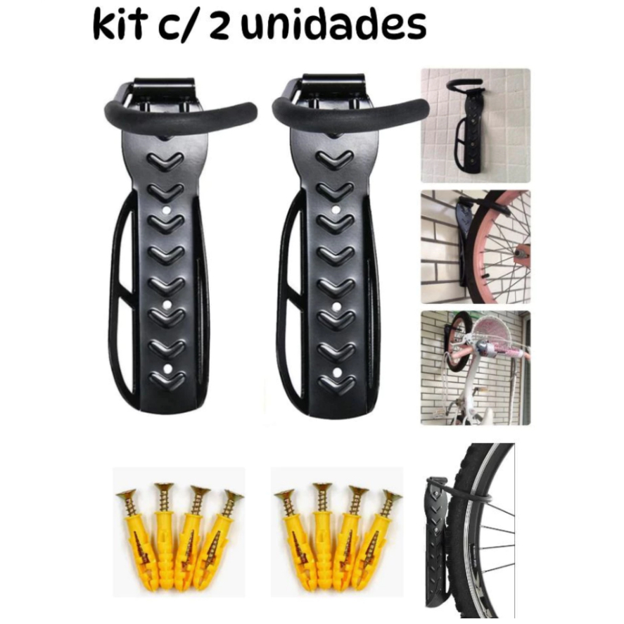 Kit 2 Suporte Parede Gancho Resistente Pendurar Bicicleta Bike