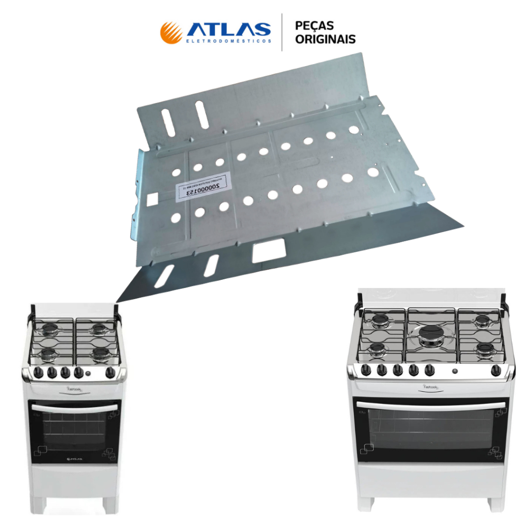 FUNDO DEFLETOR CHAPA FOGÃO ATLAS FASTCOOK 4 E 5 BOCAS PEÇA ORIGINAL PRONTA ENTREGA !
