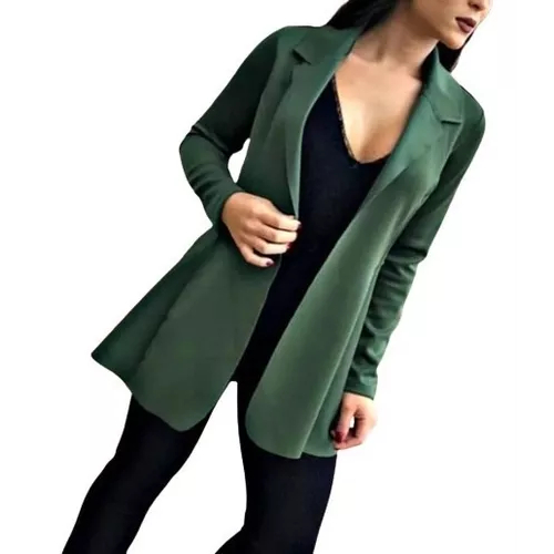 Blazer Feminino Max Acinturado Longo Neoprene