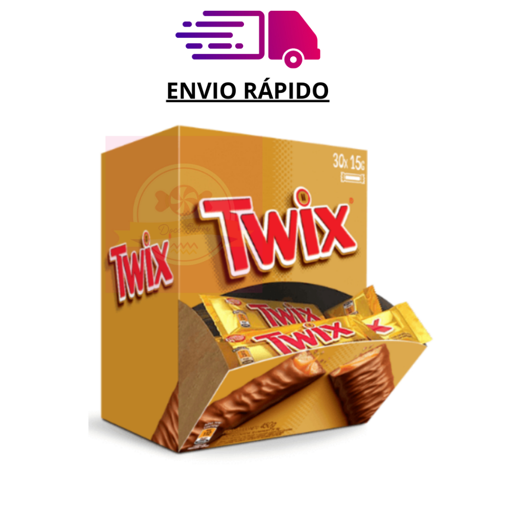 Caixa Display de Chocolate Twix Original 15g Caramelo Crocante Mars