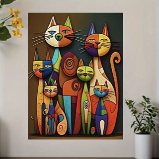 Quadro Decorativo gatos gatinhos fofos colorido em Oferta na Shopee