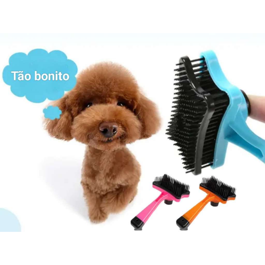 Rasqueadeira Escova Pet Autolimpante Tira Pelos Savana Pet tamanho 13x7cm pt2664