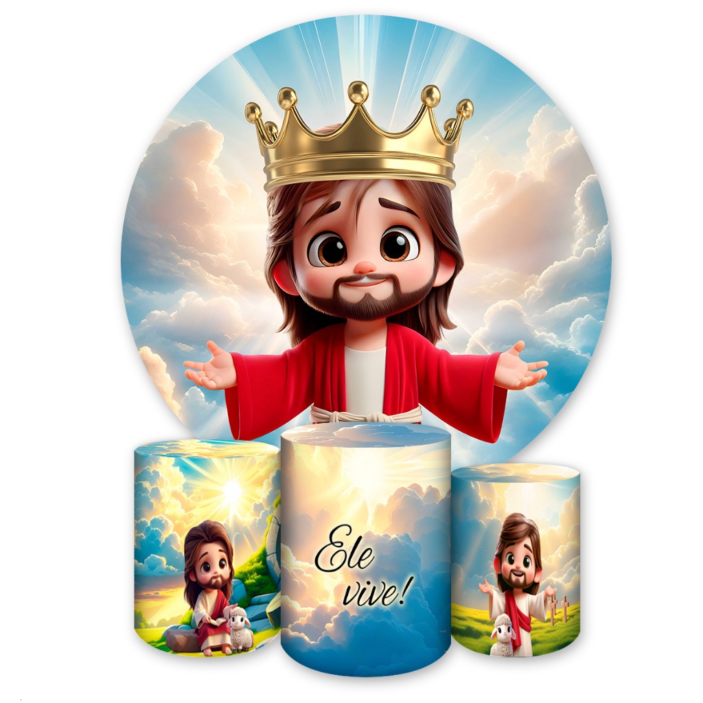 Capas Painéis de Festa Sublimados Vários Modelos Tema Religioso, Jesus Cristo, Pascoa AI em Oferta na Shopee