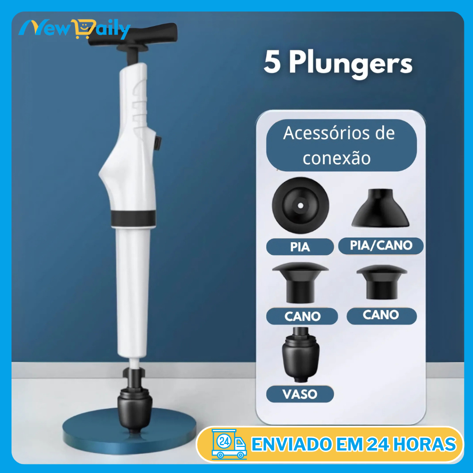Desentupidor Ar Bomba De Alta Pressão Vaso Pistola Pia Cano Sanitário Blaster Dreno BN-136...