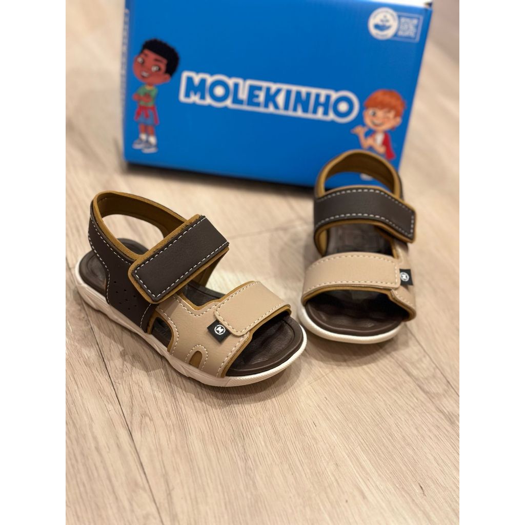 Sandália Molekinho Papete Casual Fecho De Contato