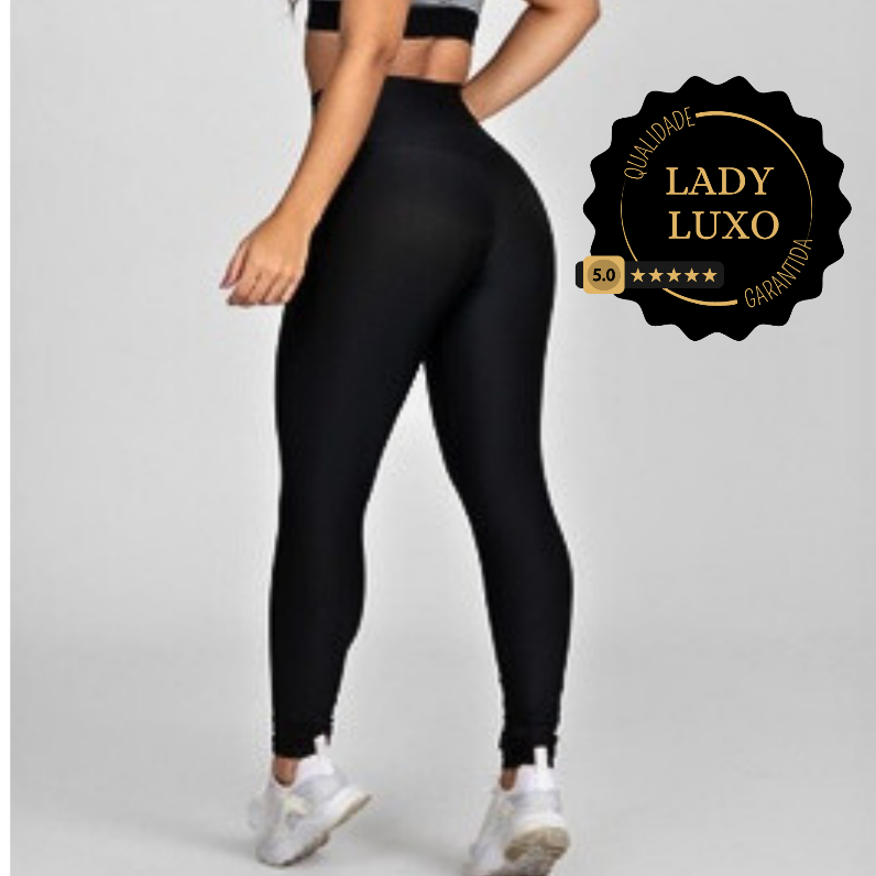 Calça Leg Academia Legging Fitness Lisa cós Alto Esportiva Confortável Grossa Sem Transparência