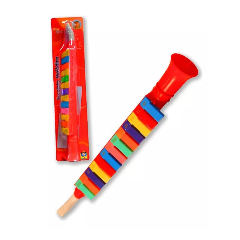 Escaleta Melódica 13 Teclas Vermelha - Shiny Toys 00288 em Oferta na Shopee