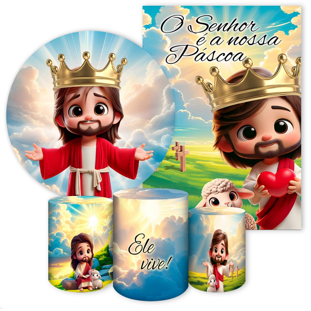 Capas Painéis de Festa Sublimados Vários Modelos Tema Religioso, Jesus Cristo, Pascoa AI em Oferta na Shopee