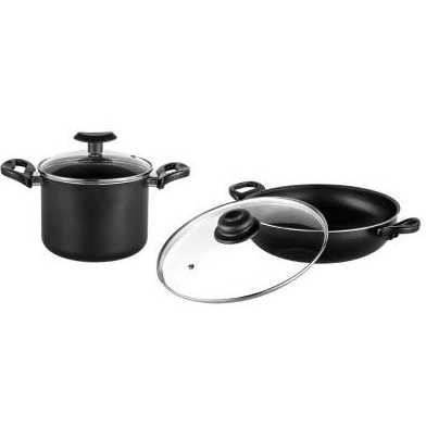 Frigideira Caçarola Wok Caldeirao Antiaderente Com Tampa de Vidro